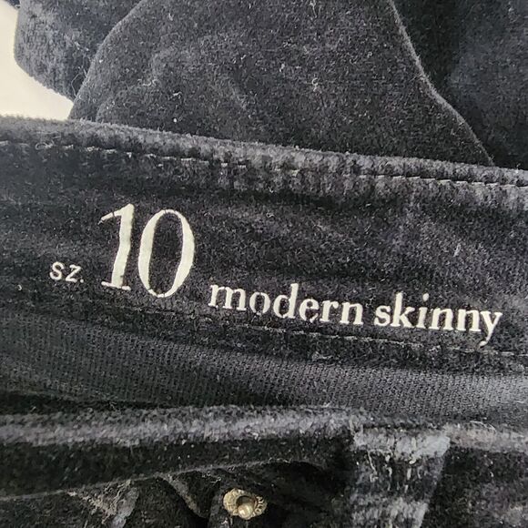 Ann Taylor LOFT Womens Pants Size 10 Modern Skinny Velour Black Mid Rise Stretch - Picture 7 of 9